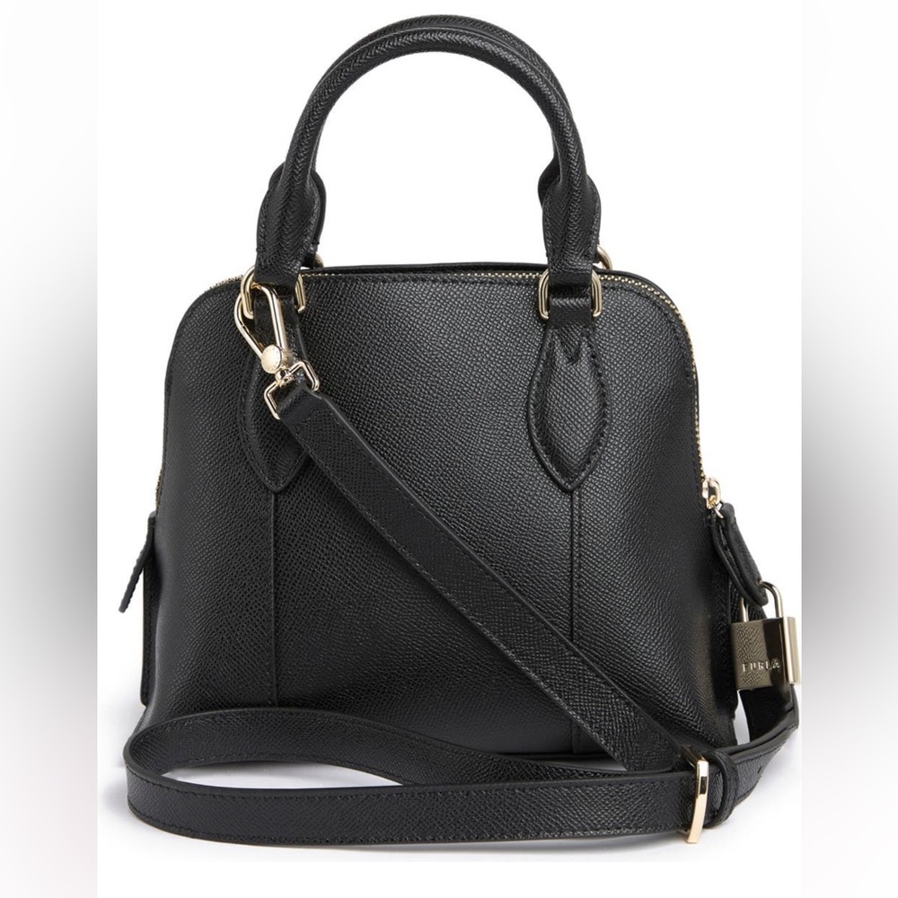 NWT FURLA Vittoria Top Handle Dome Crossbody Bag Black NEW Style WB00539 - Picture 3 of 11